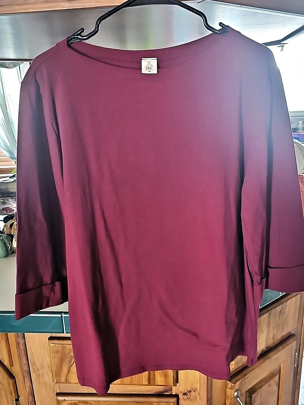 Long Sleeve Tunic in Maroon Like New